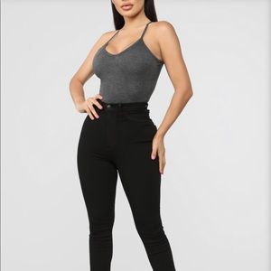 Fashion Nova Tops - Fashion Nova Charcoal Gray Bodysuit Fashion Nova Tops - Fashion Nova Charcoal Gray Bodysuit